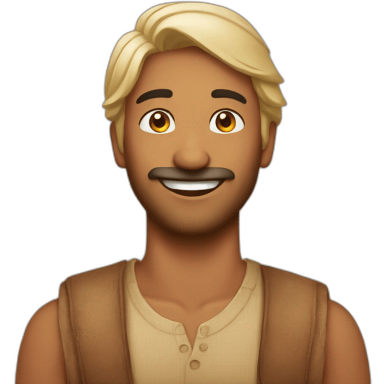 Happy indian man without beard emoji