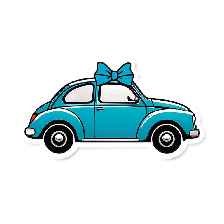 car with a bow emoji