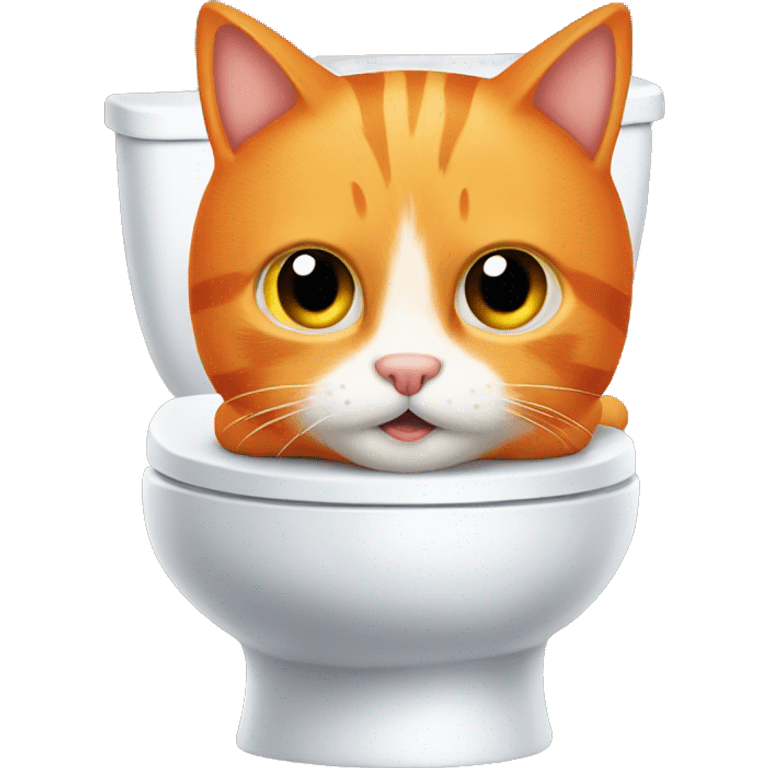 an orange cat on the toilet  emoji