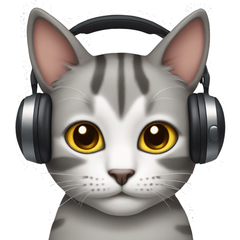 cat with call center headphones emoji