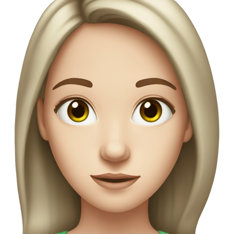 Young adult girl with pale skin, green eyes and brown hair emoji