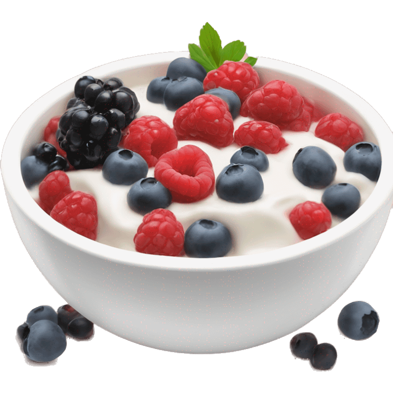 yoghurt bowl with various berries emoji