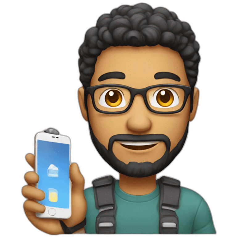 UI product designer holding phone emoji