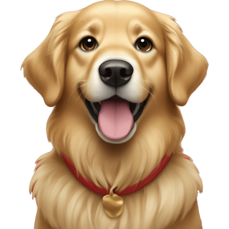 christmas golden retriever emoji