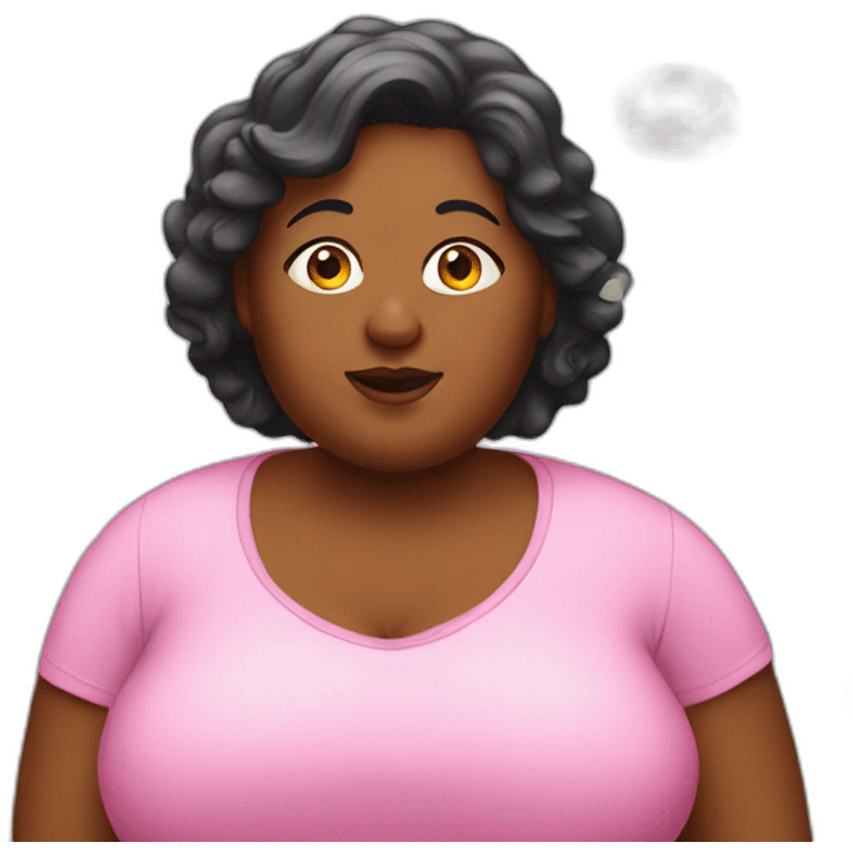 fat woman with donuts emoji