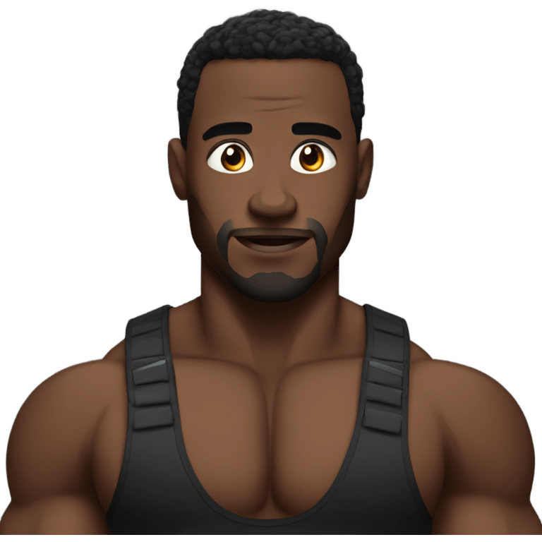 Black muscle man emoji