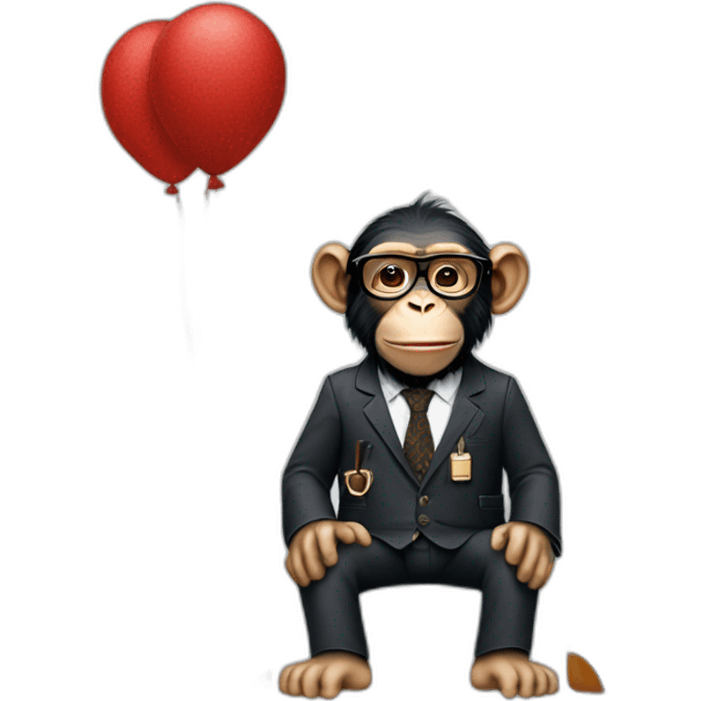 chimp professor with louis vuitton clothing emoji