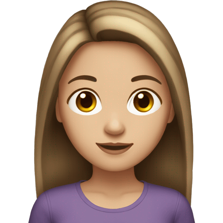 brunette girl with brown hair and blonde highlights with brown hair and light skin emoji