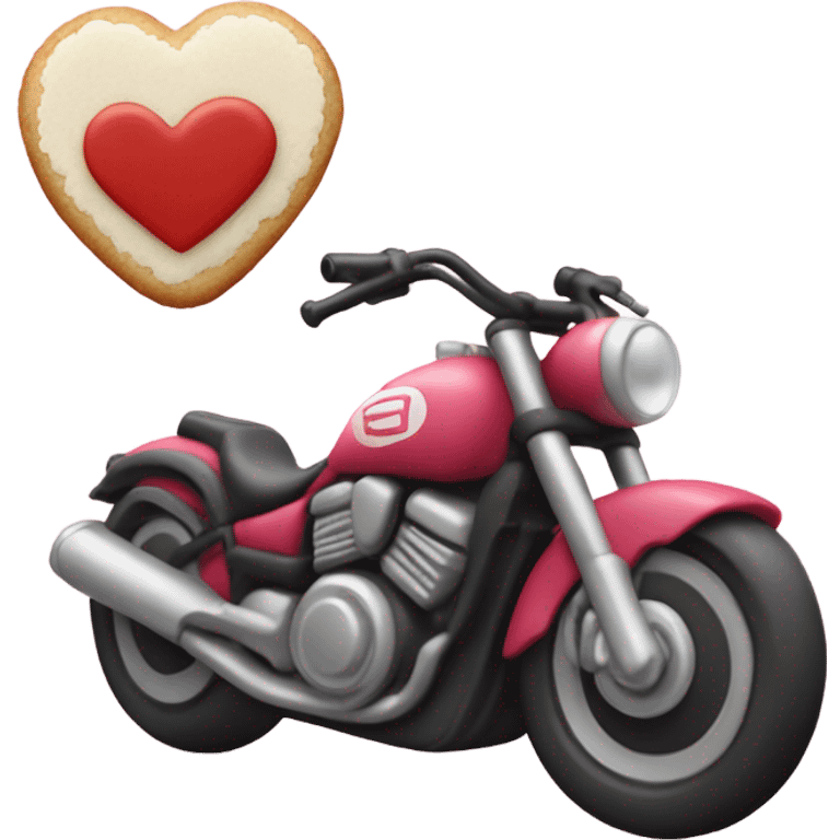 cookie heart with motorcycle  emoji