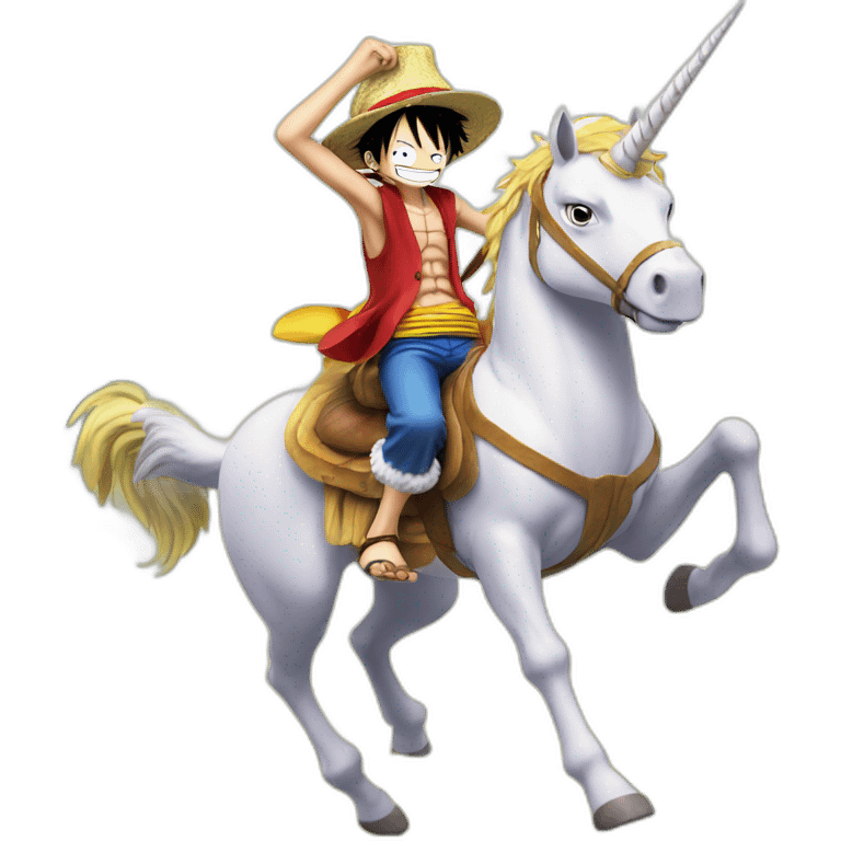 luffy from one piece ridding a unicorn emoji