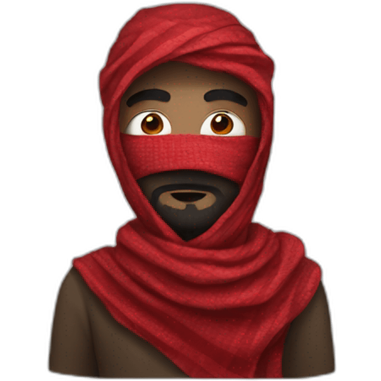 A man masked with a red keffiyeh emoji