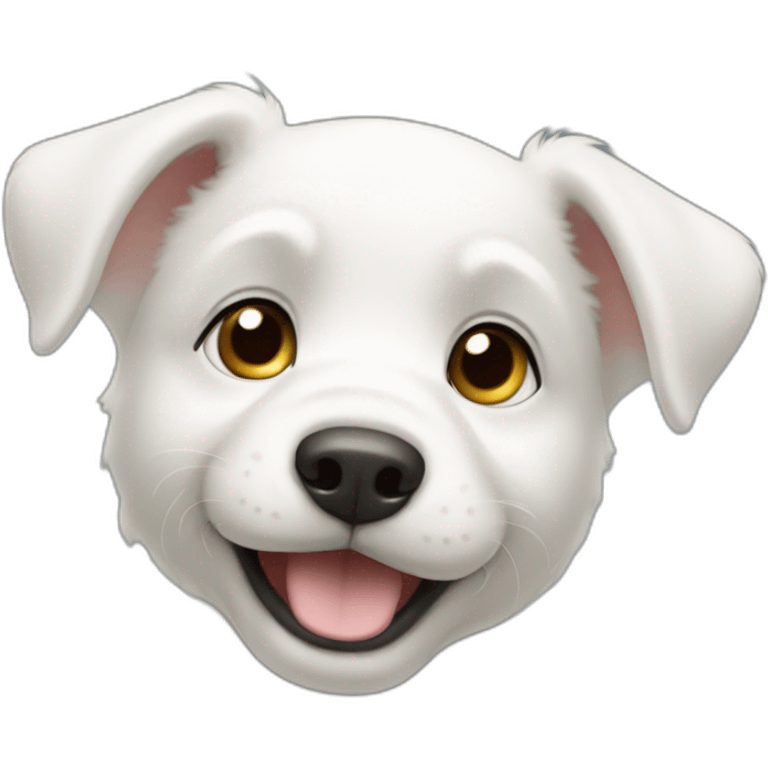 a white puppy on vortex emoji