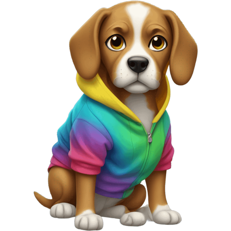 Dog wearing hoodie emoji