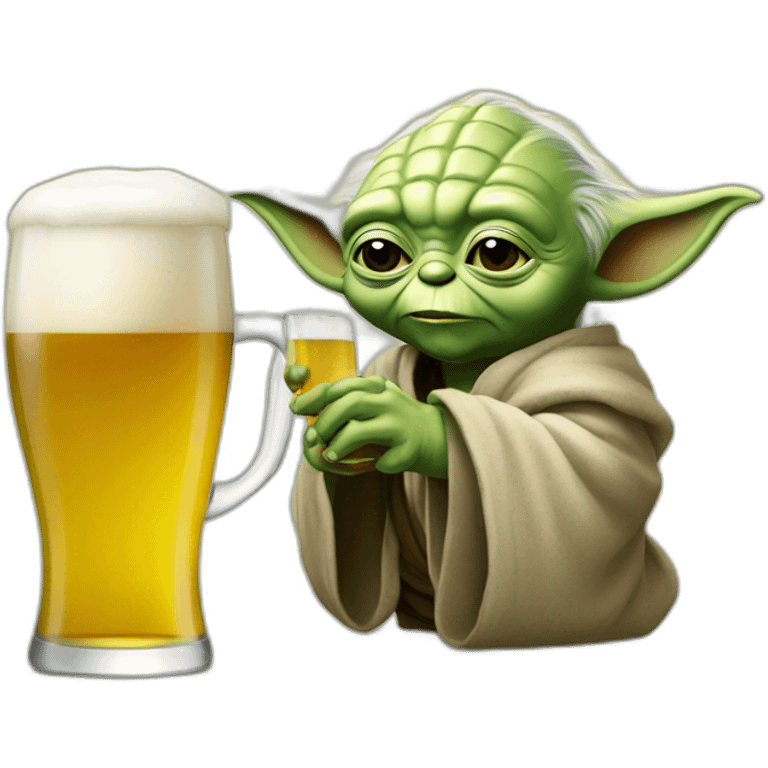 Yoda qui boit une bière emoji