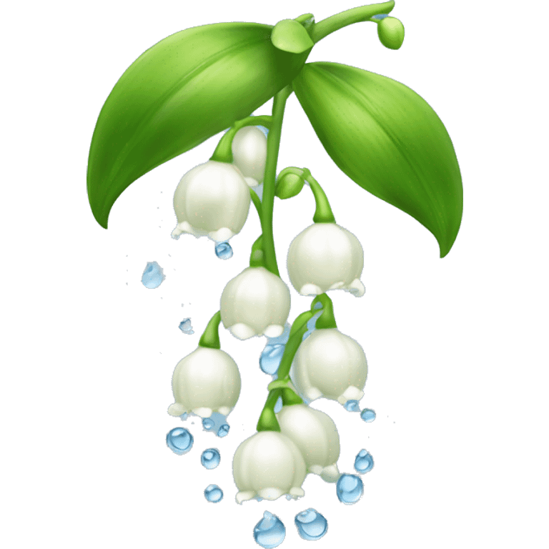 Lily of the valley flower with droplets of water  emoji