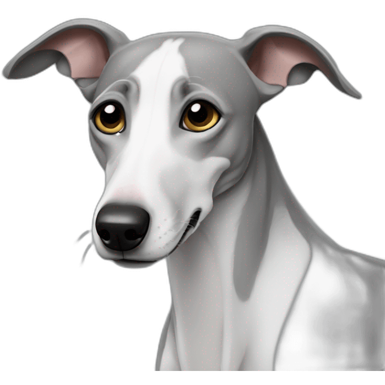 Grey whippet crying emoji