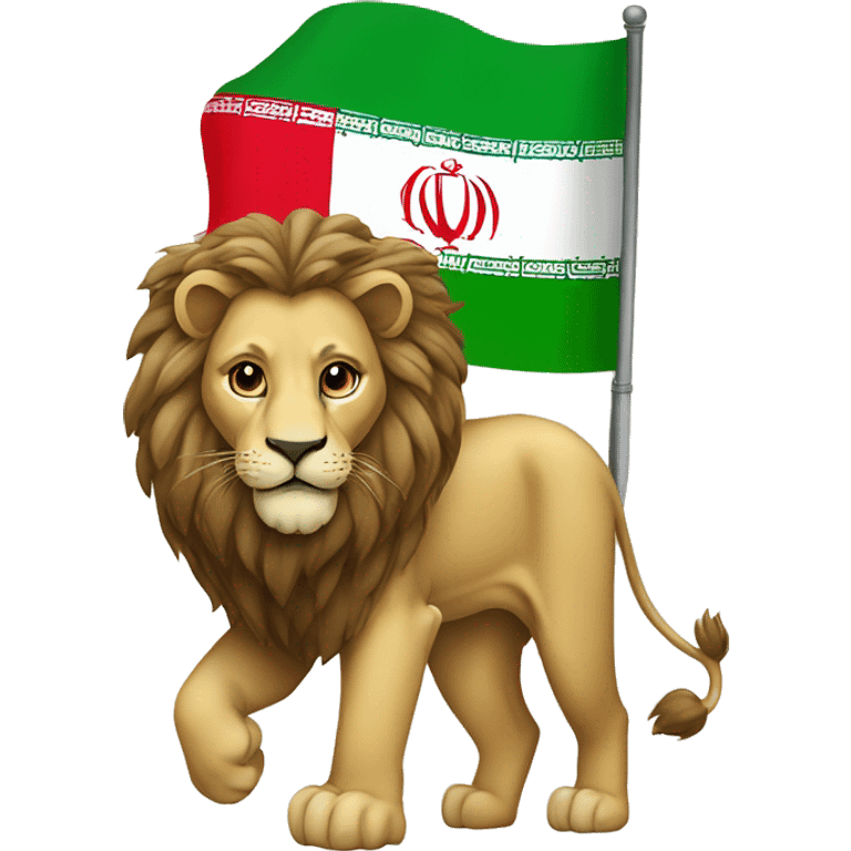 a lion with iran flag color emoji