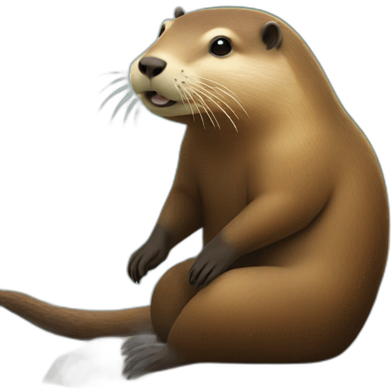 Loutre sur un capibara emoji