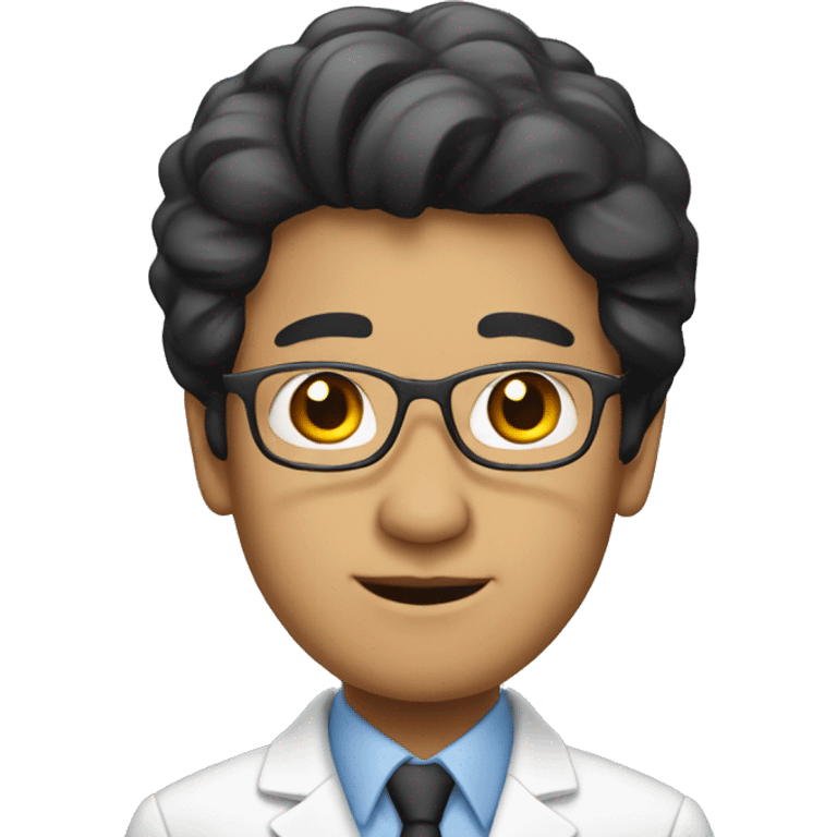 a black hair asian professor emoji