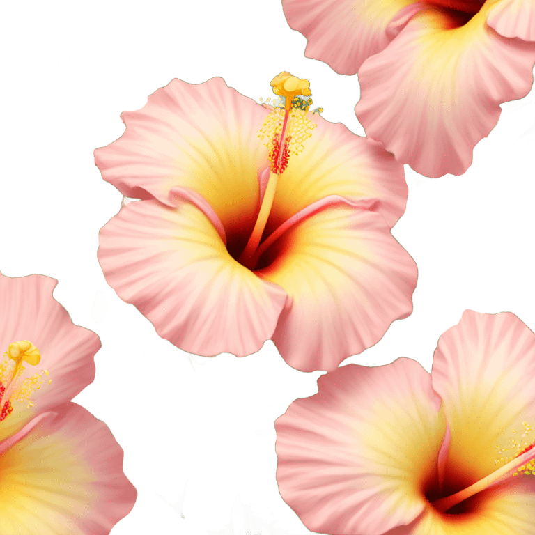 light pink and yellow hibiscus flowers  emoji