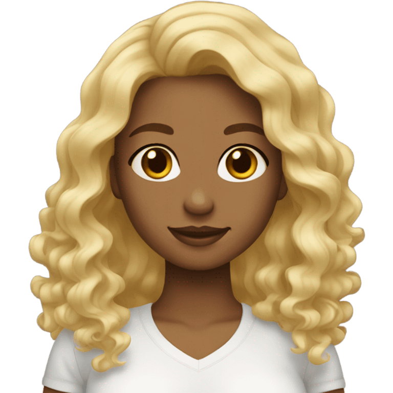 girl wavy blonde hair  emoji