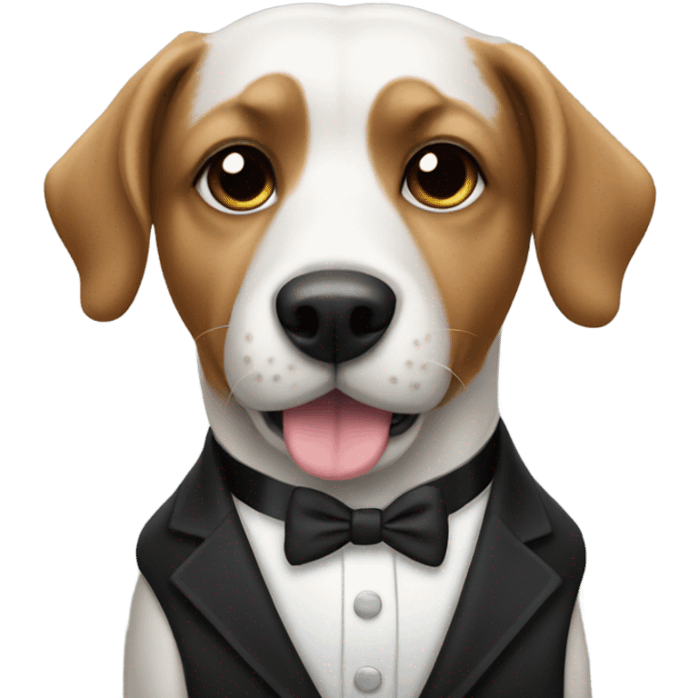 Dog in tuxedo emoji