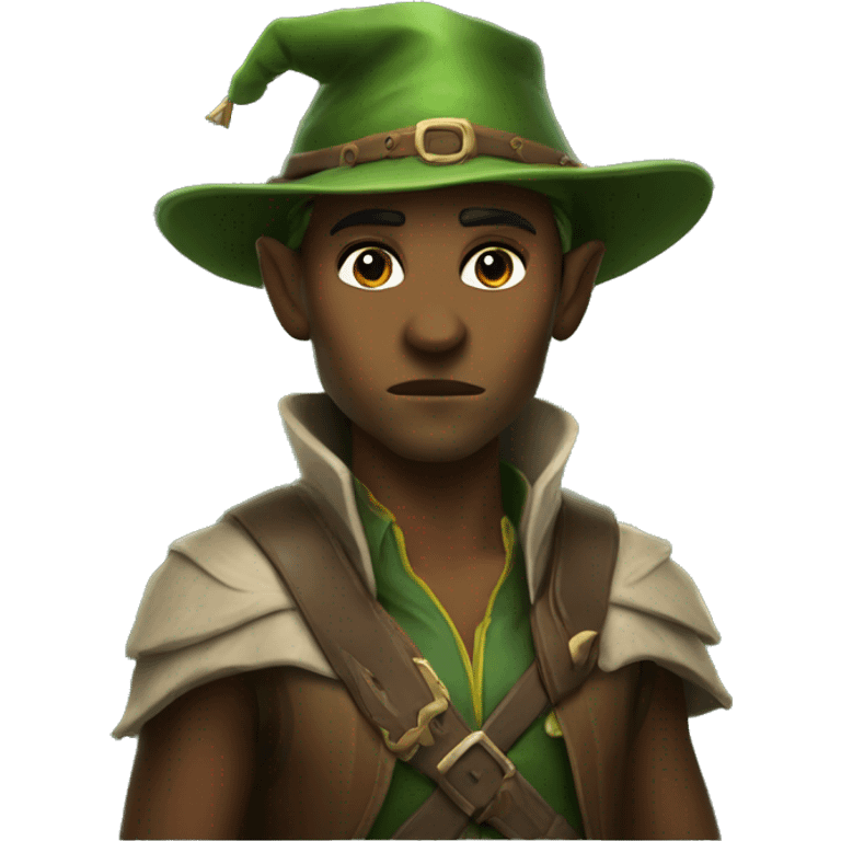 Fierce elf ranger wearing fedora  emoji