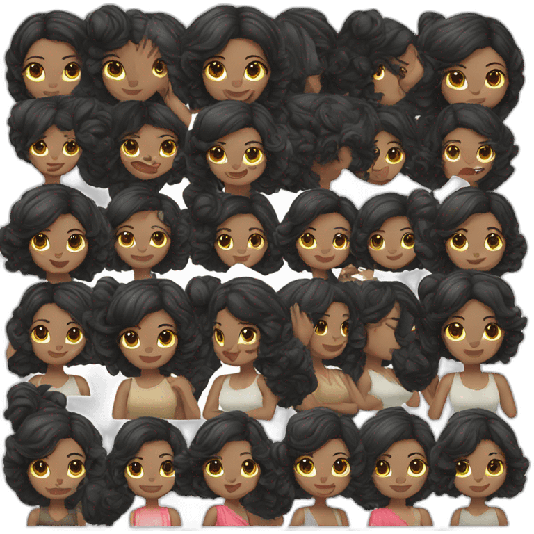 woman black hair, bright skin emoji