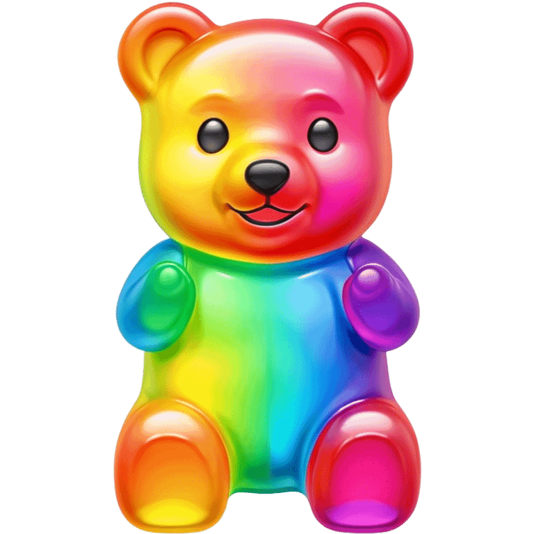 Gummy bear neon rainbow  emoji