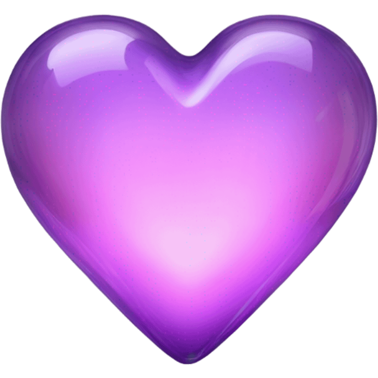 Neon glass mauve heart  emoji