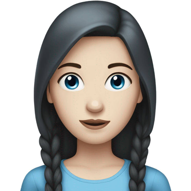 Dark haired blue eyed pale white women emoji