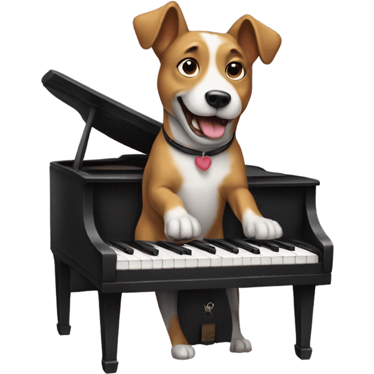 Dog playing piano emoji