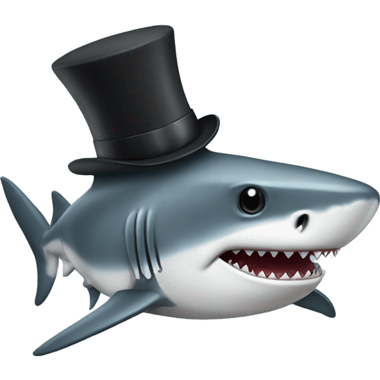 shark with tophat emoji