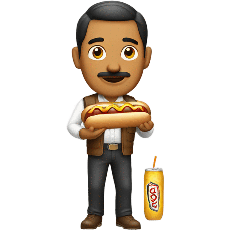 Mexican man eating hot dog emoji