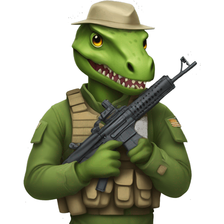 a dinosaur soldier  emoji