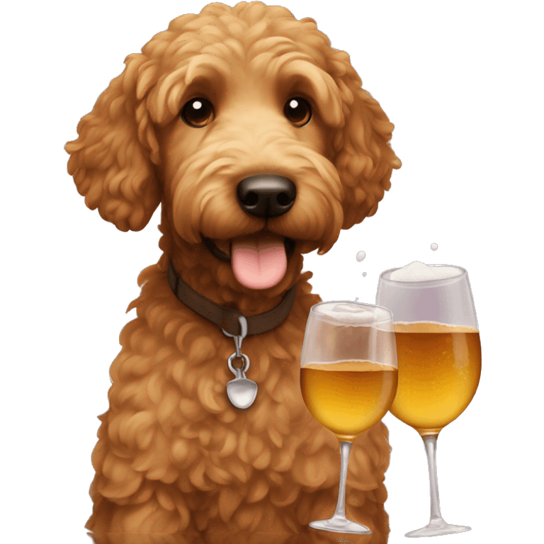 toasting brown golden doodle emoji