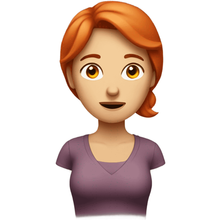 Red headed woman shrugging  emoji