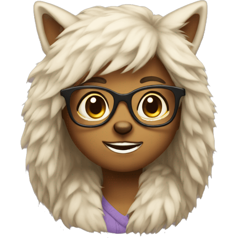 furry girl with glasses  emoji