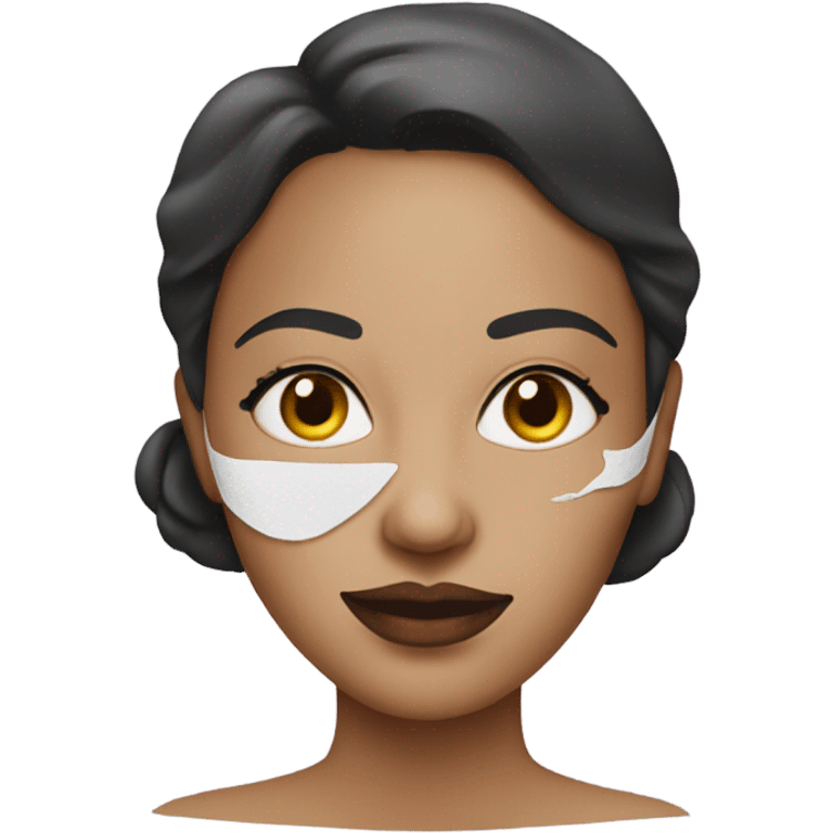 Lady with face mask spa beauty full face emoji