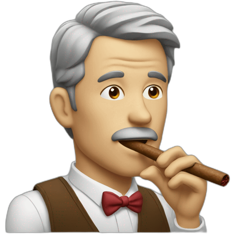 man eating a cigar emoji