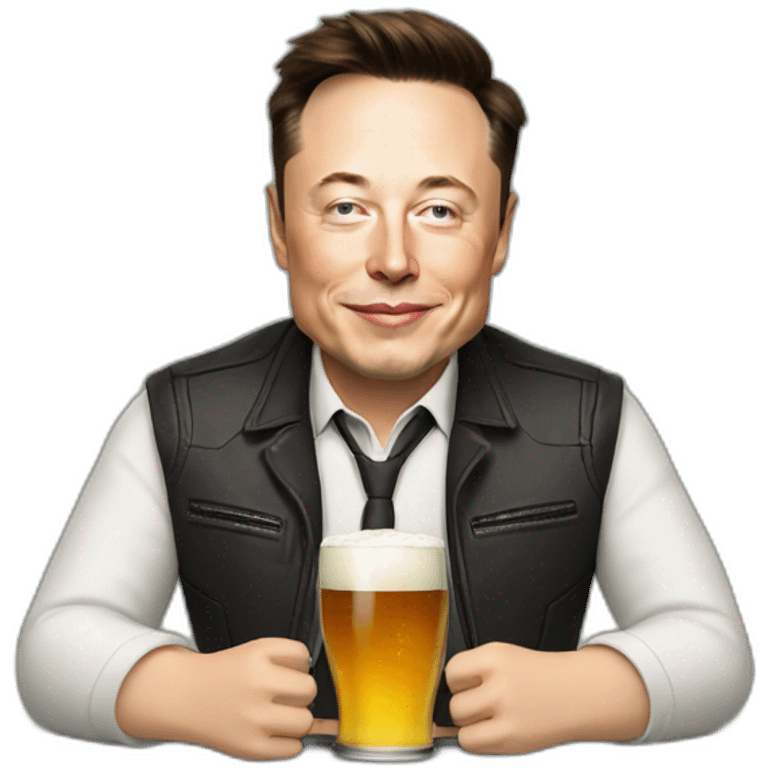 Elon Musk drinking beer emoji