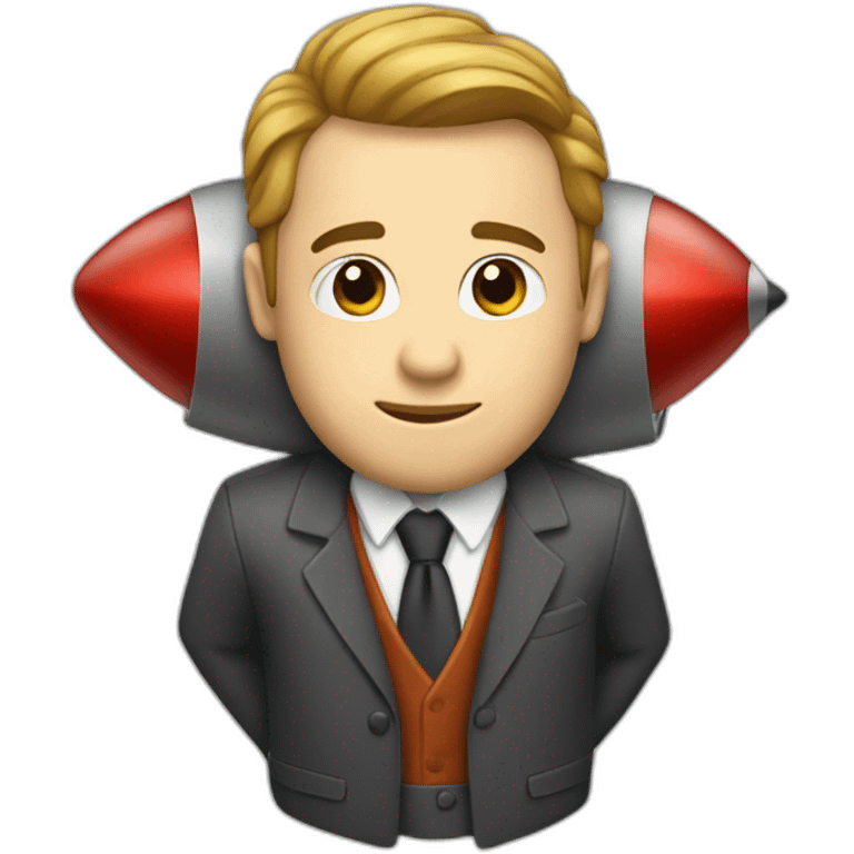 suit man flying rocket emoji