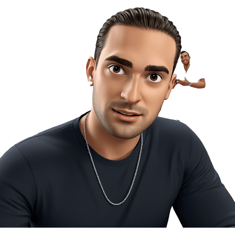 male portrait with necklace emoji