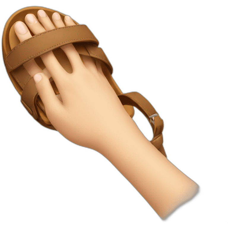 hand holding sandal emoji