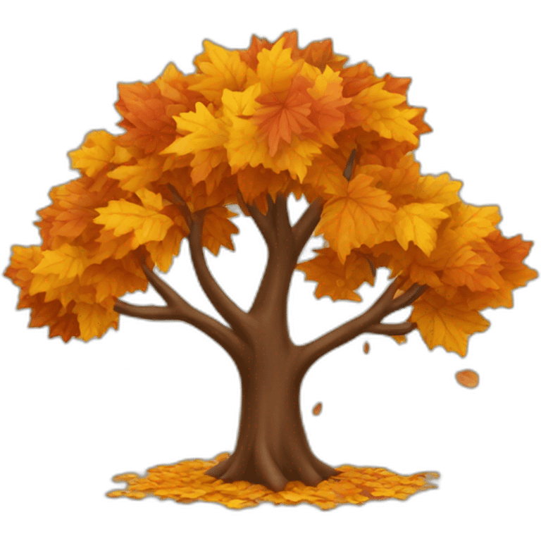 autumn tree with leaves falling  emoji