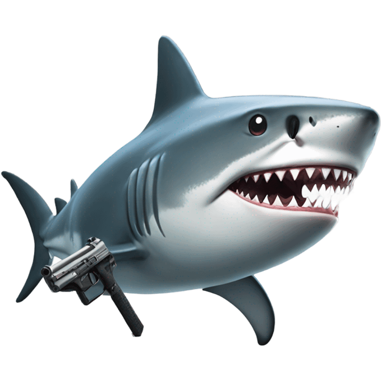  shark with gun emoji