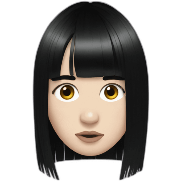 Billie eilish black hair fringe emoji