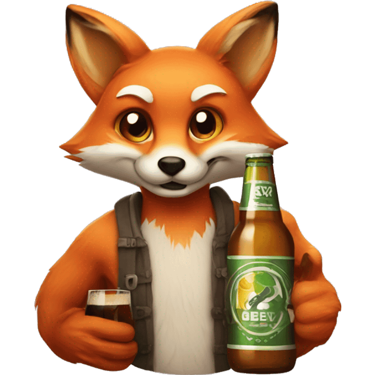 Fox with a Beer emoji