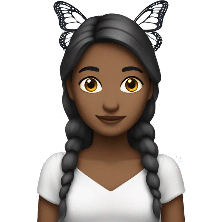 Mariposa blanca y negra  emoji