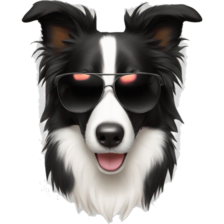 border collie with sunglasses emoji